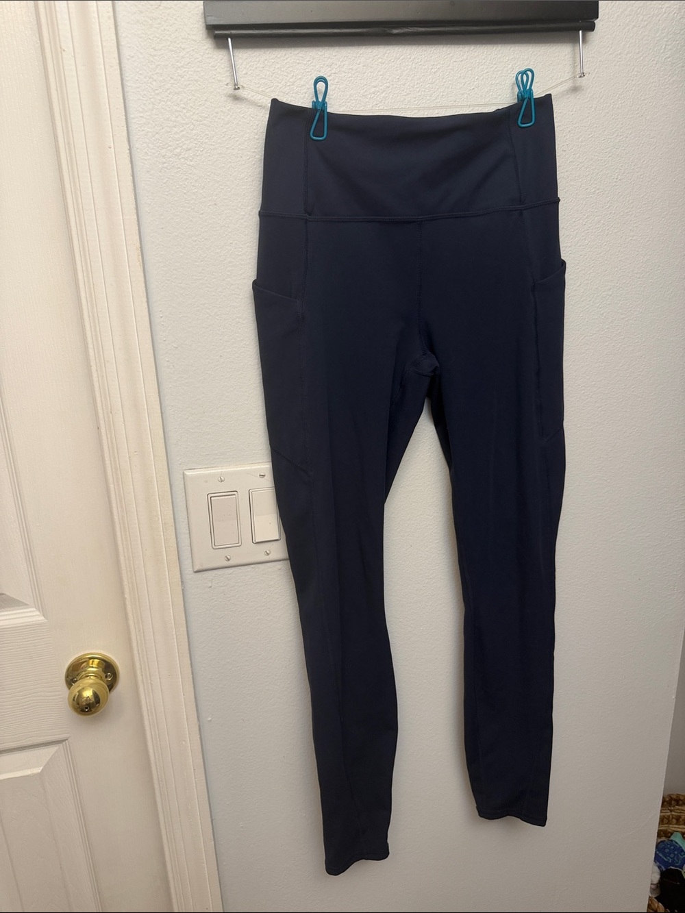 Fabletics Navy High-Waist Pocket Leggings